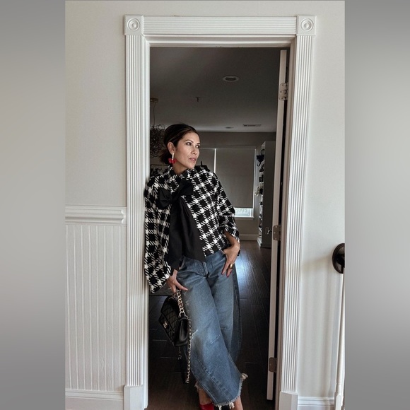 ANTHROPOLOGIE NWT EVA FRANCO KENNEDY HOUNDSTOOTH JACKET ❤️ - Picture 2 of 7